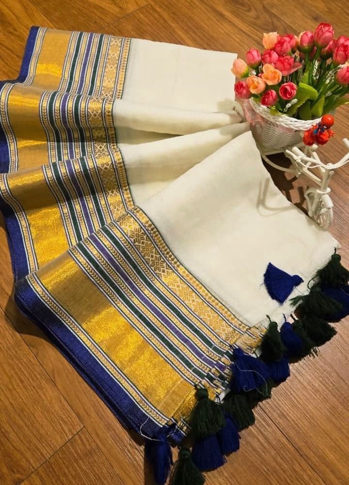Midnight Blue Heritage saree